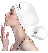 AzureWings Large Swim Cap for Women Men, Swimming Caps for Long Hair Adults Youths,Silicone Swim ...