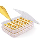 77L Deviled Egg Containers with Lid, (Set of 2), Plastic Deviled Egg Carrier Tray for 60 Eggs, Cl...