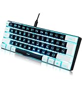 abucow Gaming Keyboard Minimalist Portable Wired Ultra-Compact Mini Imitation 61 Keys RGB Backlit...
