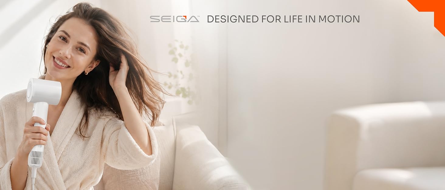 SEIGA Mini Smart Hair Dryer_Brand Story Background