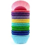 Eoonfirst Bright Rainbow Standard Cupcake Liners No Smell, Food Grade Grease Proof Paper Baking C...