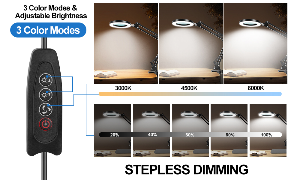 Eye protection with 3 Color Modes & Adjustable Brightness