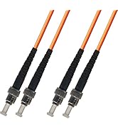 RiteAV 4M (13.12ft) OM1 ST to ST Fiber Optic Cable Duplex Multimode 62.5/125 Jumper 4 Meter Orang...