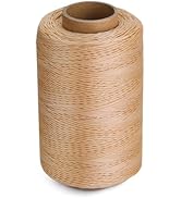 KAQRHFT 0.55 mm 437 Yards Round Waxed Thread, Waxed Thread for Leather Sewing, Leather Thread Wax...