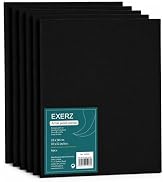 Exerz 24x30cm Black Canvas Panels 6pcs - 3mm 280gsm 100% Cotton/Blank Artist Canvas Board/Triple ...