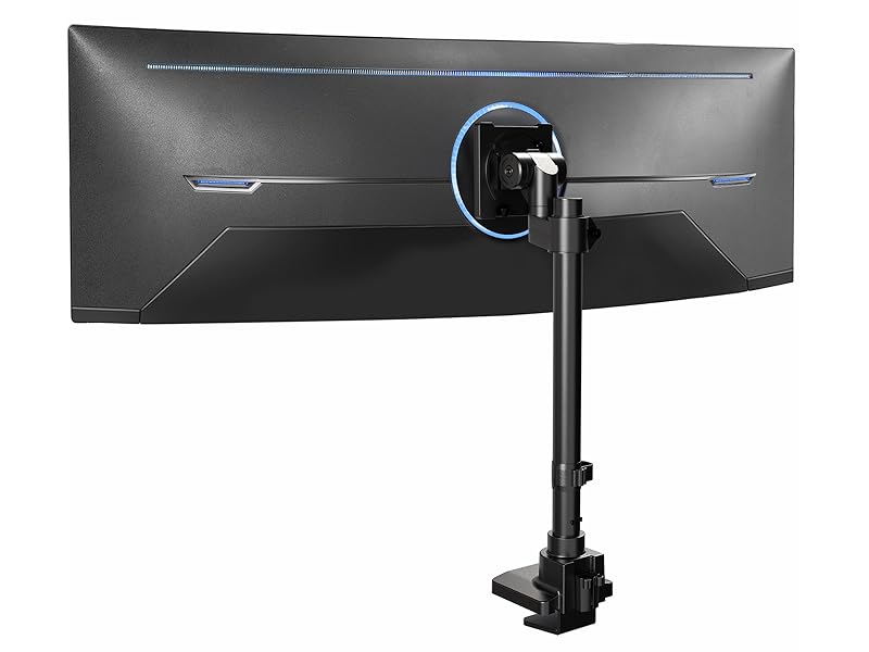 ultrawide monitor mount single arm heavy duty tilt swivel rotate desk clamp vesa adjustable