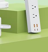 DEPOW Power Strip with 6 AC Outlets and 4 USB-A Ports,Wall Mount 45° Angled Plug Charging Station...