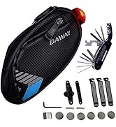 DAWAY Bike Repair Tool Kits - Bicycle Repair Bag & 120 PSI Bike Pump or Saddle Bag Set, with 16 i...