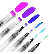 Kitnish Watercolor Brush Pens,6pcs Water Color Pens Water Paint Brush Refillable Drawing Pens Wat...