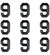 Jongdari Iron on Numbers for Clothing, 9pcs 1.5 Inch Embroidery Number Patches Applique for Shirt...
