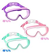 COOLOO Kids Swim Goggles 3 Packs, Swimming Goggles for Kids Girls Boys Age 3-15, Child Swim Goggl...