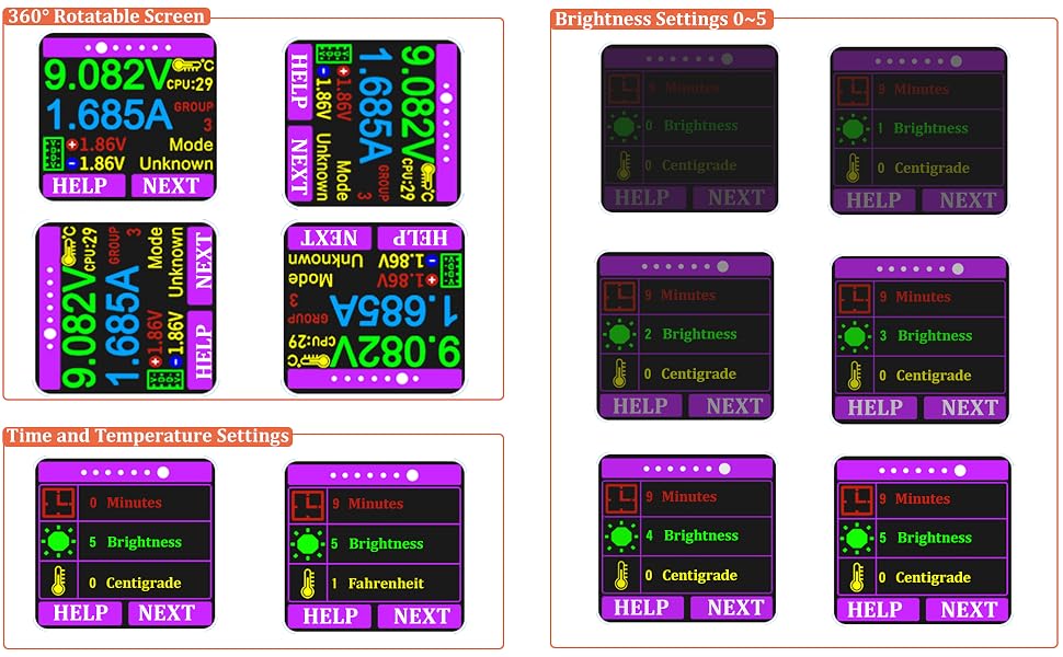 usb tester settings interface