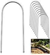 10 Pack Downspout Extension Anchor Stakes, 9 Inch U-Shaped Gutter Brackets for 4 Inch Round Drain...