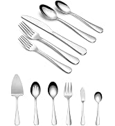 26 Pieces Silverware Set with Serving Utensils, VIVANI Stainless Steel Flatware Sets, Cutlery Set...