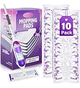 EHADOO Disposable Mop Pads for Swiffer Powermop: 10 Pcs Wet Dry Pad Refills for Multi-Surface Flo...