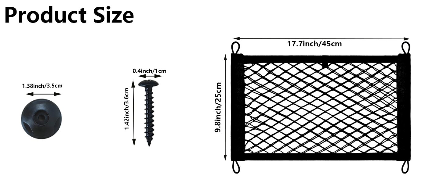 cargo net sizes