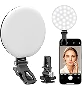 Anautin 60 LED Ring Light, Rechargeable Selfie Light with Front & Back Clip, 2500-6500K Portable ...