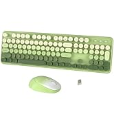 FCPLU Wireless Keyboard and Mouse Combo (Green Gradient) | 104-Key Colorful Round Keycap, QWERTY ...
