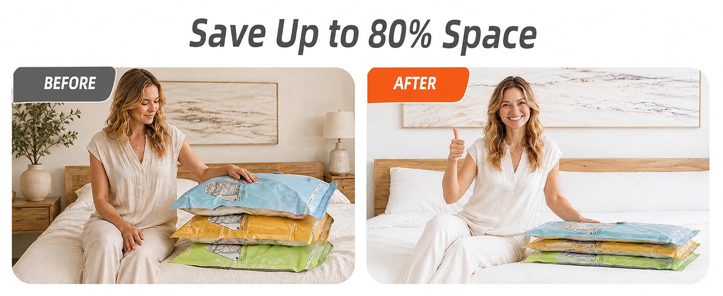 Save Up to 80% Space BEFORE AFTER