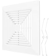 Mikikit 12x12 Inch Bathroom Exhaust Fan Cover, ABS Plastic Bathroom Ceiling Fan Grille, Square Ba...