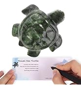 Hguxmcu Crystal Travel Sea Turtle Figurines, Green Jade Sea Turtle Travel Gifts for Women Men Tra...