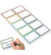 Utron 500Pcs Name Labels, 3.5x2.25 inch Blank Nametags, Sticky Name Tags for Whiteboards Locker F...