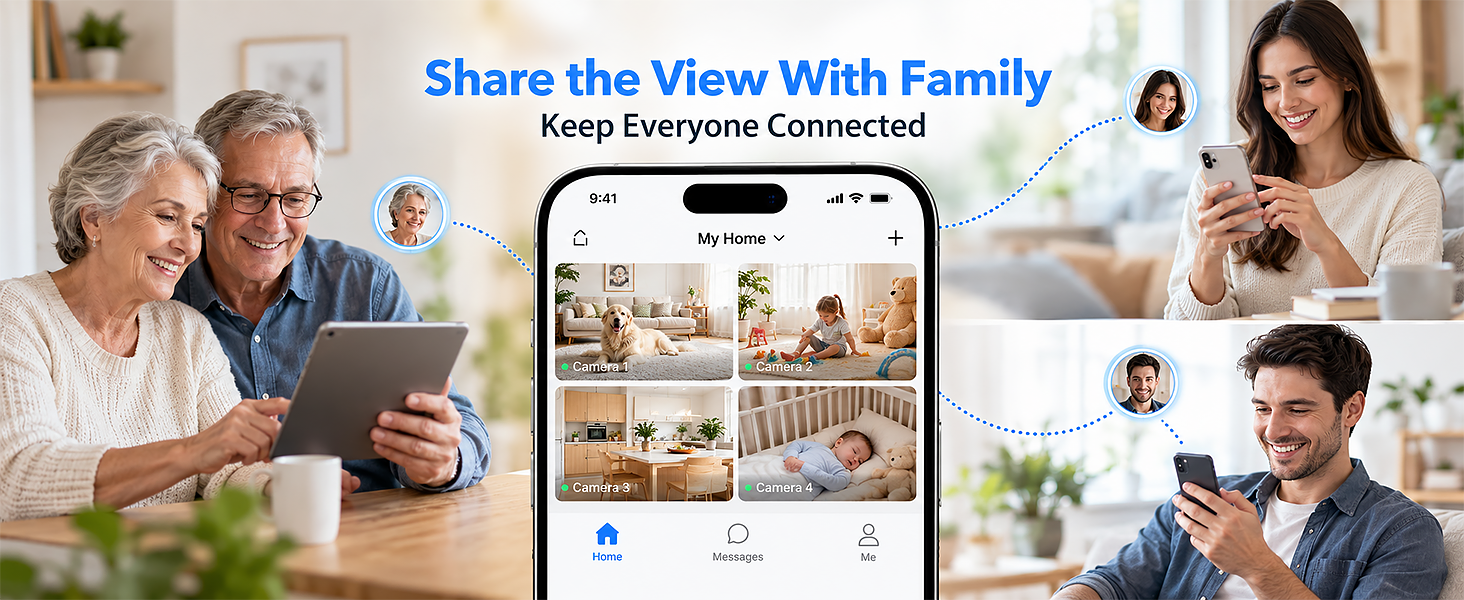 wireless security camera indoor, baby monitor with camera and audio, dog camera with phone app