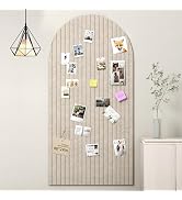 ISUSAID Arched Felt Bulletin Board, 48"x24" Large Cork Board Alternative for Office & Wall Decor,...