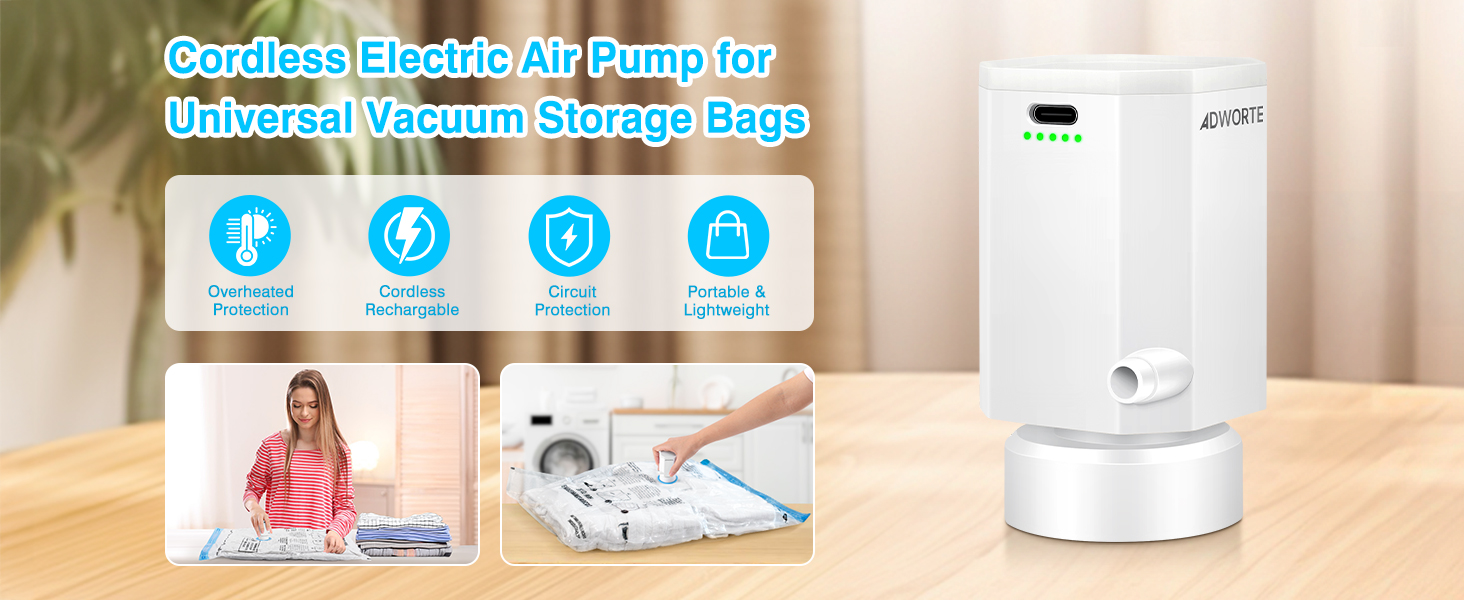 vacuum pump for storage bags