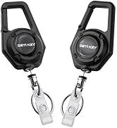 2 Pack Retractable Keychain, Heavy Duty Carabiner Badge Holder, Tactical ID Badge Reel with 32” S...