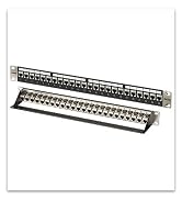 FGB 1U 24 port patch panel and cat6 rj45 shielded keystone coupler with back bar