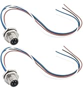 Hamadap M12 4 Pin A Code Male Connector Cable with Trimmed Base 0.2M, Waterproof Back Mount Cable...