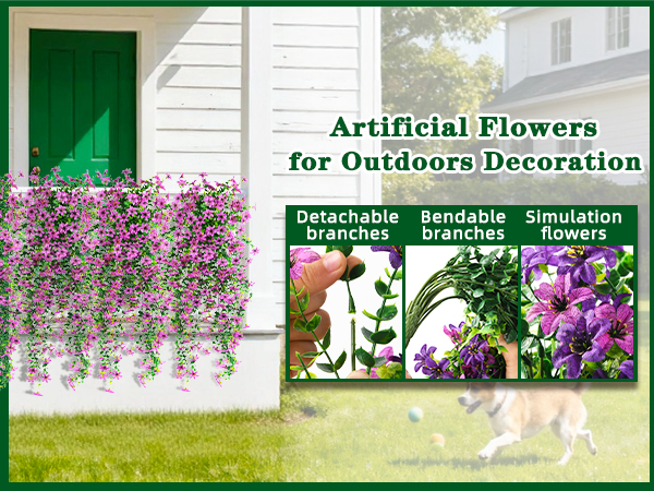 artificial hanging flowers