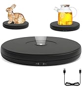 YVV 10'' LED Rotating Display Stand, 360° Motorized Turntable with Lights, 22lbs Capacity Electri...
