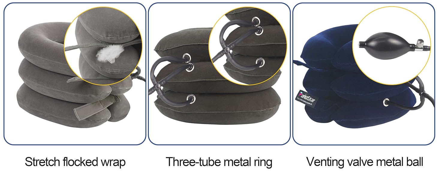 Inflatable cervical traction device