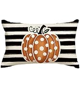 AVOIN colorlife Fall Polka Dot Pumpkin Throw Pillow Cover 12x20 Inch, Seasonal Autumn Thanksgivin...