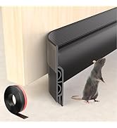 KNEELISA 39" Black Under Door Draft Stopper for Exterior Doors,Door Sweep Sound Proofing for Bott...