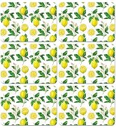 Lemon Placemats Set of 6 Summer Plastic Table Mats Yellow Lemonade Theme Place Mats Washable Viny...