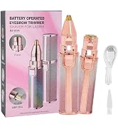 Eyebrow & Facial Hair Removal for Women, 2 in 1 Rechargeable Nose Hair & Eyebrow Trimmer, Portabl...
