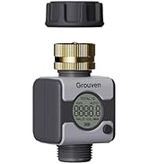 Grouven Water Flow Meter with Brass Inlet Metal Thread Flow Rate for RV Water Tank Filling Measur...