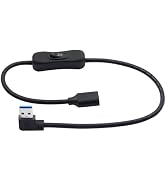 LANMINGLEL 90 Degree USB 3.0 Switch Extension Cable USB Male to Female Cord with On/Off Switch Sh...