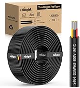 Nilight 30FT 20 Gauge 3 Conductor Electrical Wire Tinned Oxygen Free Copper Wire Red Black Yellow...
