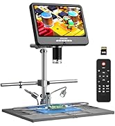 JL210S Plus 10.1" 4K 60FPS HDMI Digital Microscope, 64MP Soldering Microscope Station for Electro...