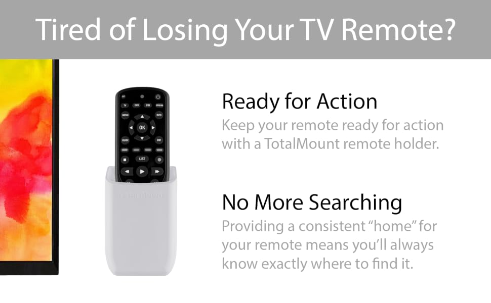 TotalMount Hole-Free Remote Holder - Medium - White