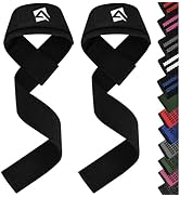 AQF Lifting Wrist Straps for Weightlifting, Powerlifting & Deadlifts – 23” Neoprene Padded Cotton...