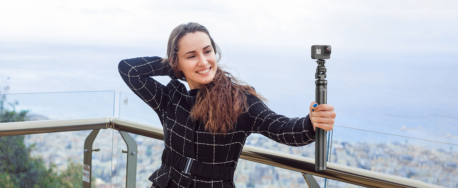 75" Phone Tripod, Selfie Stick Tripod with Remote and Phone Holder