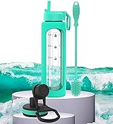 1 liter glass water bottle 32 oz time marker reminder water bottles drinking bottles waterbottle