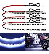 12V Led Light Strip 24" Connectable White Led Strip Lights for Cars Golf Cart Motorcycle Boat Tru...