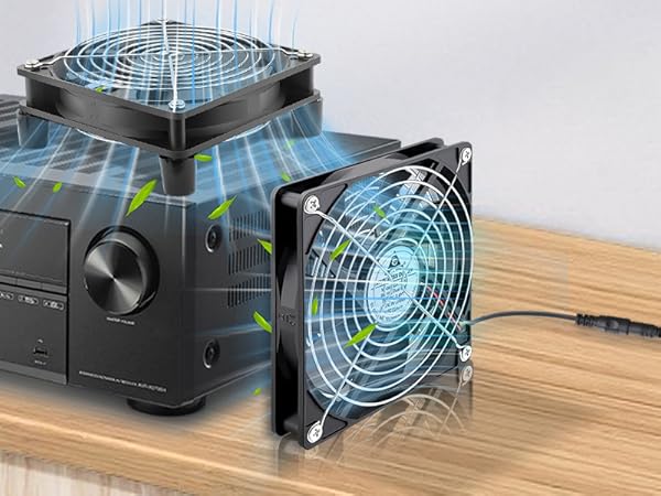 GDSTIME 120mm computer case cooling fan with ac plug, 120 110V AC Powered Variable Speed Controller