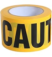 Sunroda Yellow Caution Tape 2 Pack, 3" x 656FT Total Yellow Warning Tape Halloween Caution Tape R...